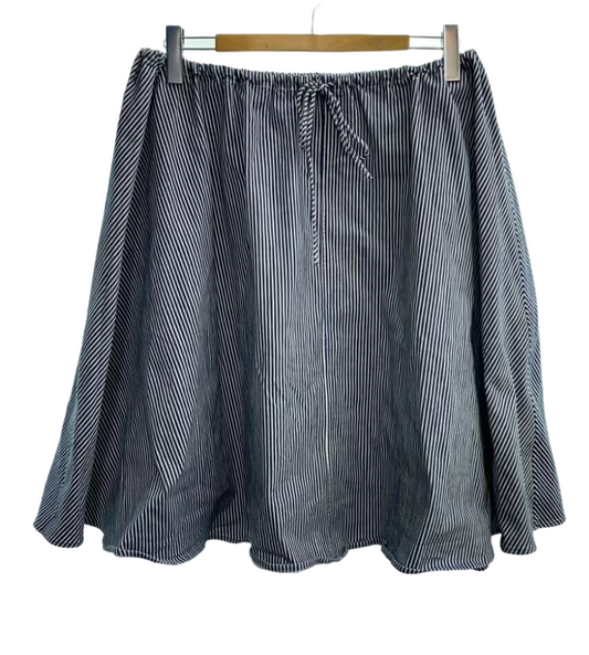 45 rpm Stripe Tie Waist Cotton Maxi Skirt