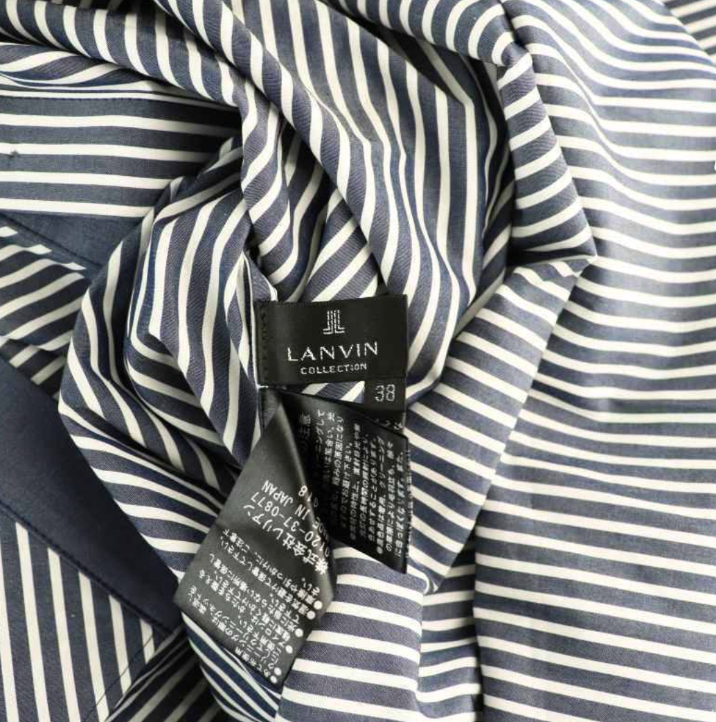 Lanvin Collection V-neck asymmetrical striped dress 38