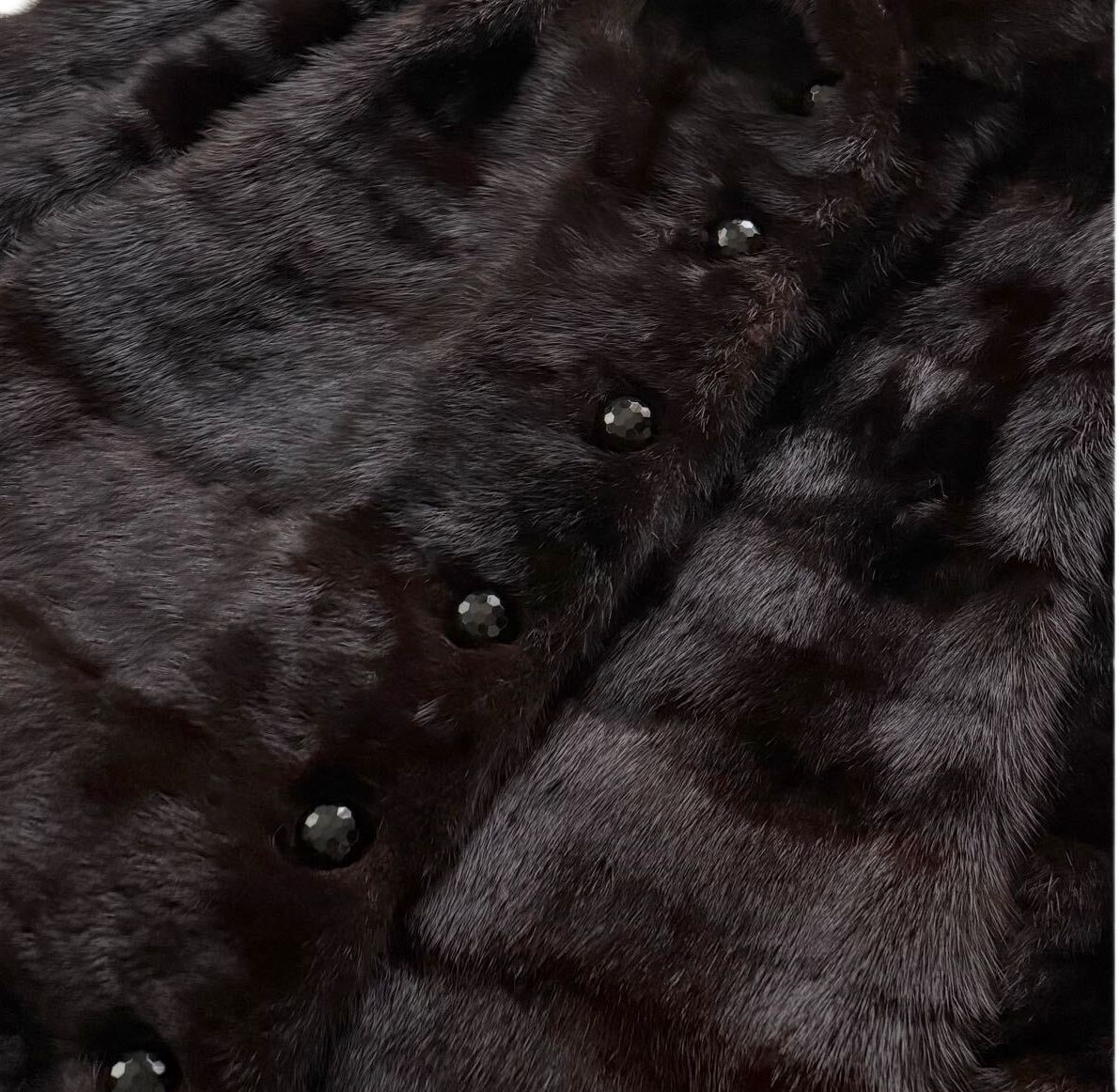 MINK fur coat Length 98cm Long coat Horizontal stripe design Dark brown
