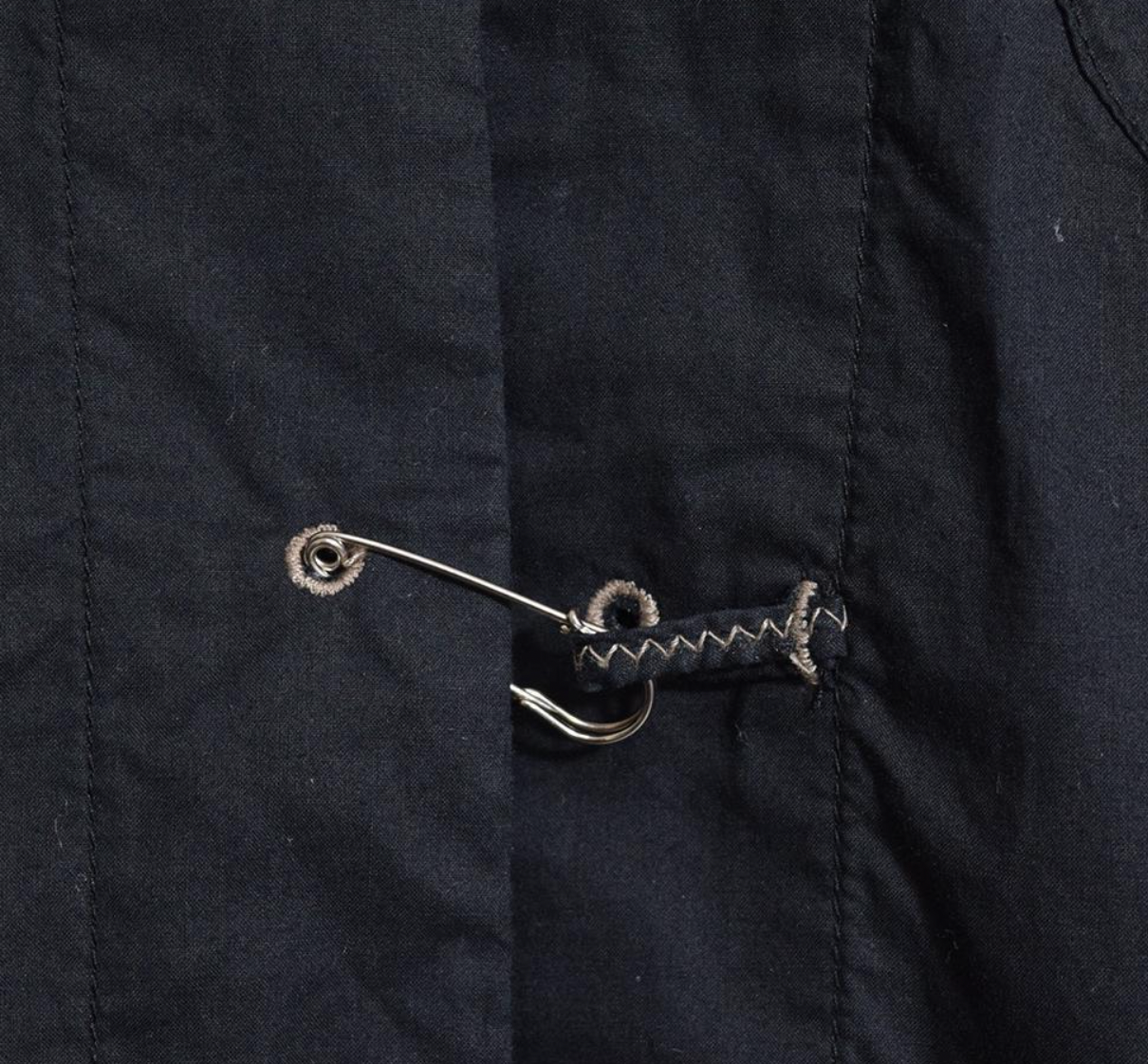 Marithe Francois Girbaud safety pin lace-up design shirt