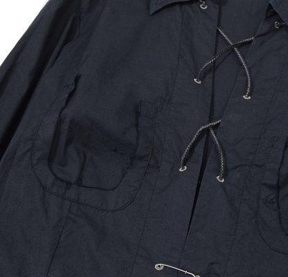 Marithe Francois Girbaud safety pin lace-up design shirt