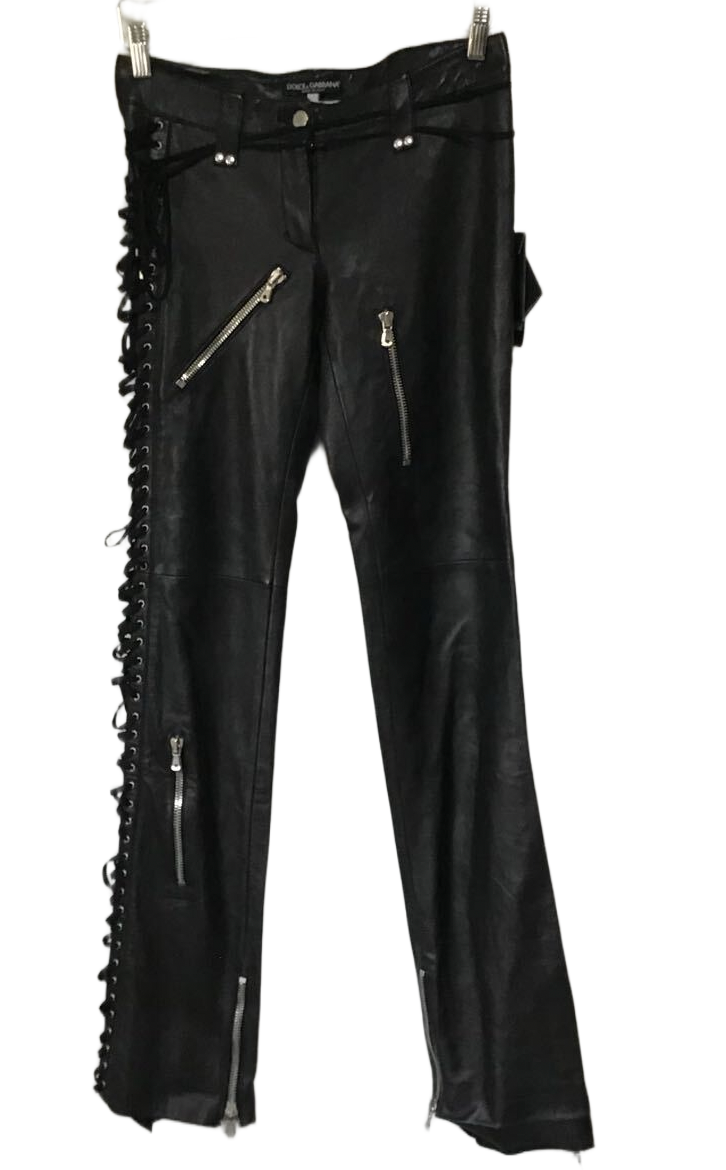 Dolce & Gabbana Leather Cargo Bondage Pants BNWT