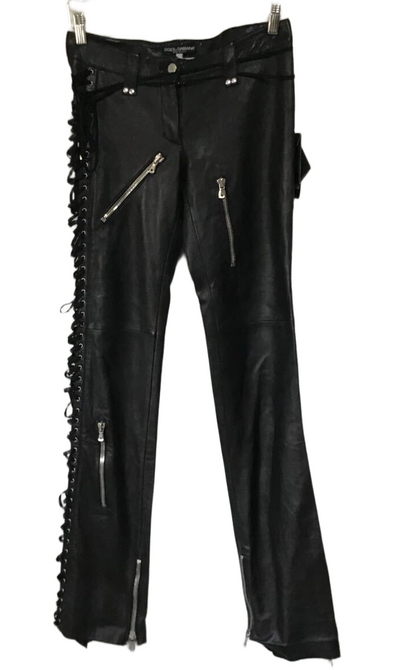 Dolce & Gabbana Leather Cargo Bondage Pants BNWT