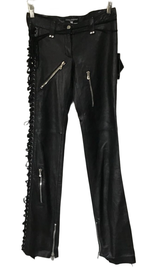 Dolce & Gabbana Leather Cargo Bondage Pants BNWT