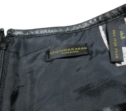 Donna Karan DKNY Signature Pony Fure Leather A Line Midi Skirt