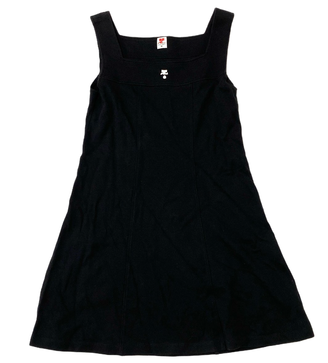 Courreges Logo Square Neck Tunic Mini Sless Dress