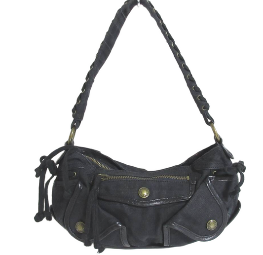 DKNY Canvas Buckle Pocket Utility Shoulder Handbag