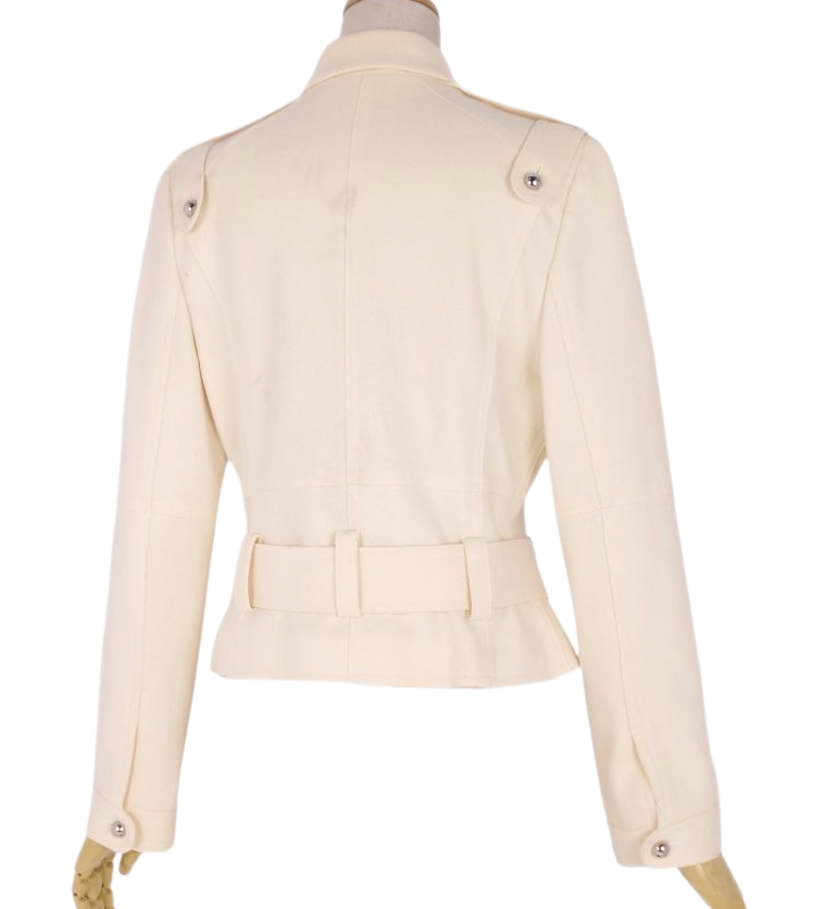Courreges Jacket Zip-up Buckle Wool Jacket Sz 38