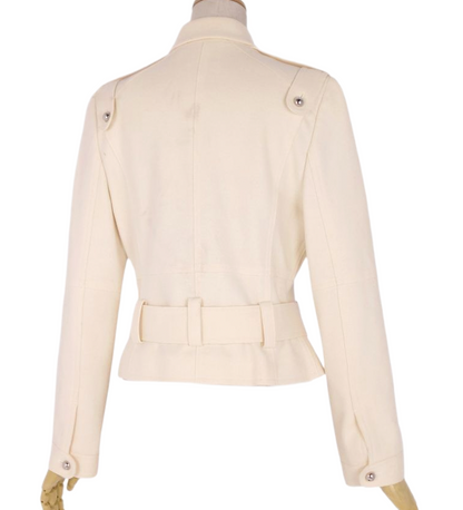Courreges Jacket Zip-up Buckle Wool Jacket Sz 38