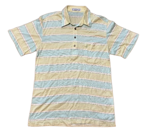 Yves Saint Laurent Logo SS Striped Polo Shirt Size M