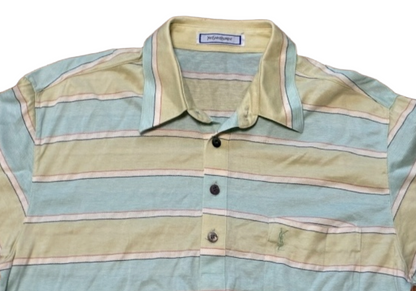 Yves Saint Laurent Logo SS Striped Polo Shirt Size M