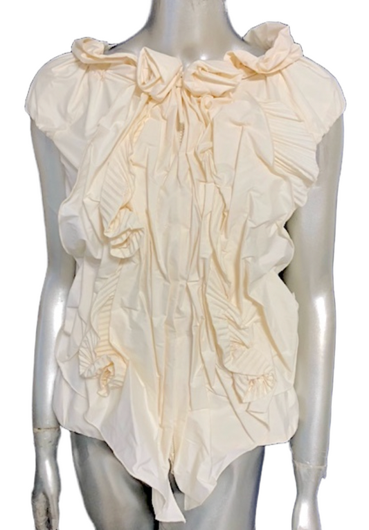 Ermanno Scervino Ruffled Gathered Vest Sz 40