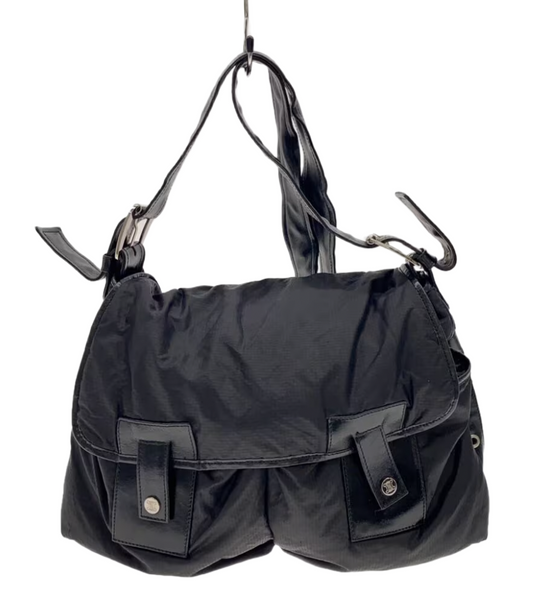Celine Nylon Bottom Zip Leather Crossbody Bag