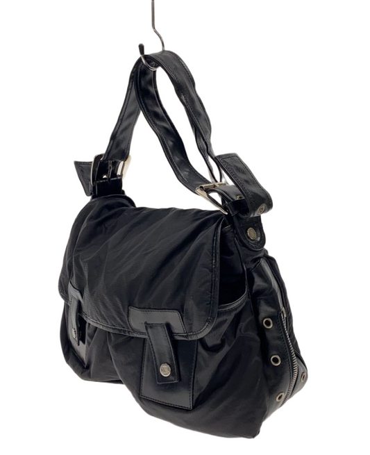 Celine Nylon Bottom Zip Leather Crossbody Bag
