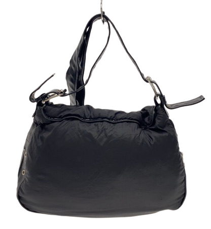 Celine Nylon Bottom Zip Leather Crossbody Bag