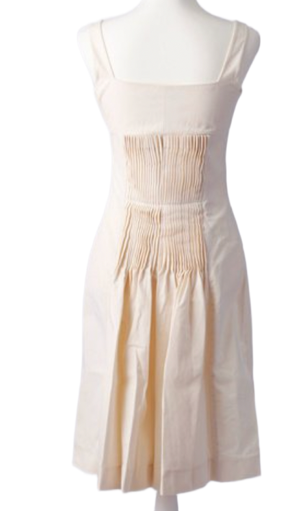 Givenchy Square Sless Neck w Pleated Back Dress