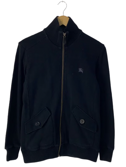 Burberry Black Label Cotton Knit Zip Track Jacket w Pockets