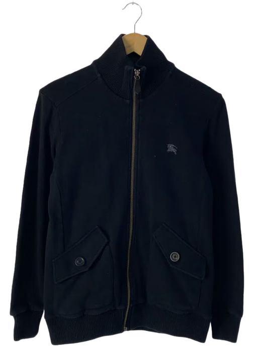 Burberry Black Label Cotton Knit Zip Track Jacket w Pockets