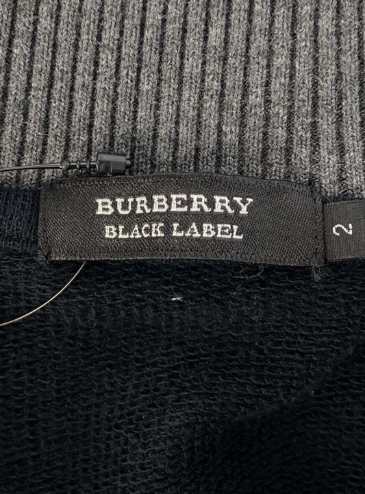 Burberry Black Label Cotton Knit Zip Track Jacket w Pockets
