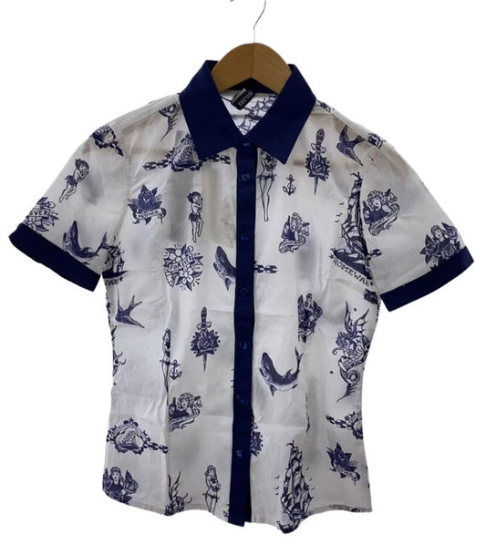 Jean Paul Gaultier BNWT Tattoo Motif Button Down SS Shirt