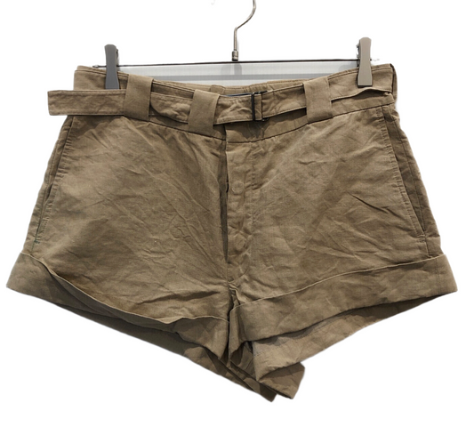 Prada Linen Wide Leg Mini Shorts