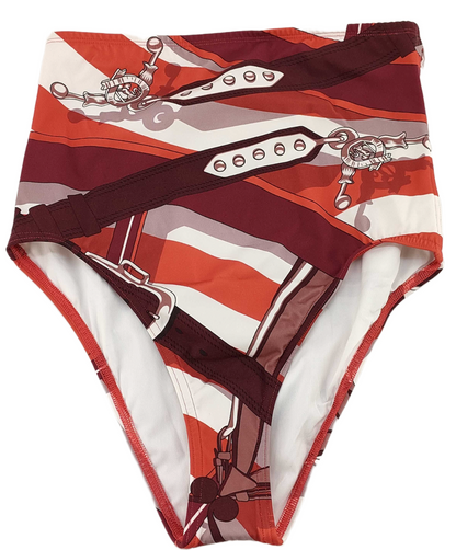 Hermes BNWT Chain Print High Waist Swim Bottoms Sz 38