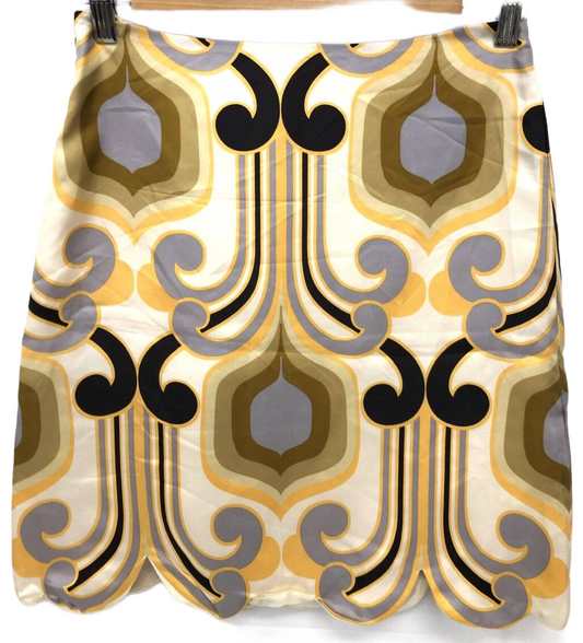Miu Miu Silk Large Paisley Print Pencil Skirt SS 2005