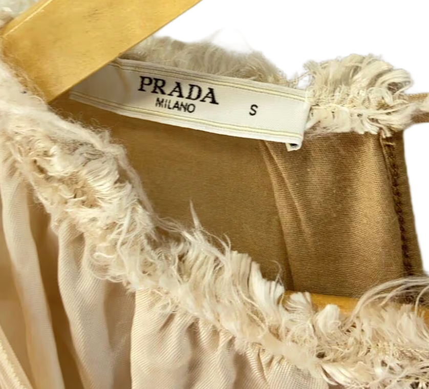 Prada Wool Bow Front Sless Peplum Top