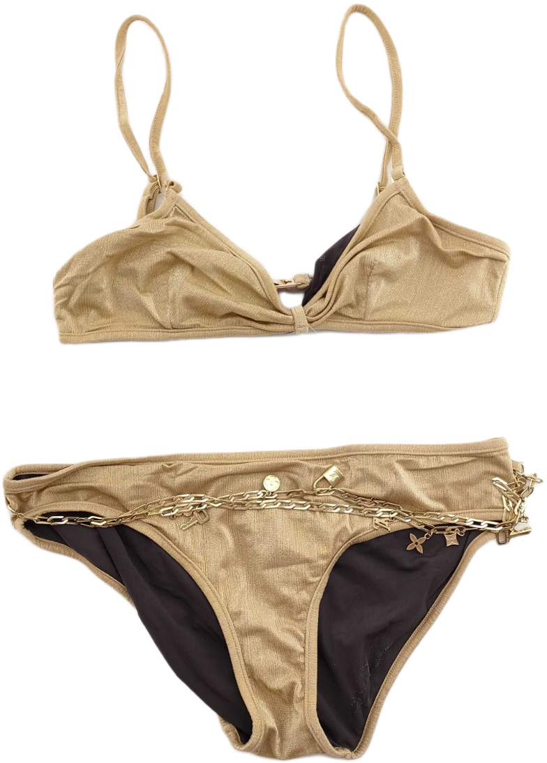 Louis Vuitton Gold S/S 2006 Bikini with Gold Charm Belt