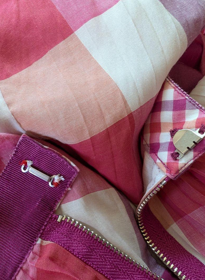 Sonia Rykiel Flared Checkered Purple Pink Midi Skirt