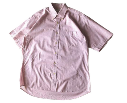 Yves Saint Laurent SS Oxford Pink Check Shirt Sz L