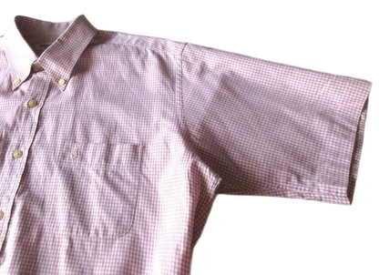 Yves Saint Laurent SS Oxford Pink Check Shirt Sz L
