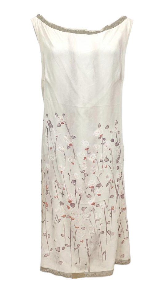 Anna Molinari Silk Floral Sless Mini Dress Sz S