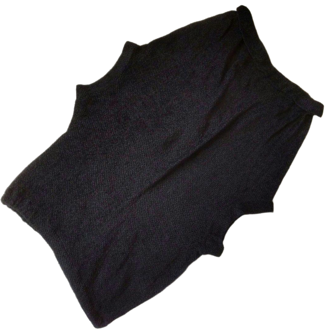 Y's Yohji Yamamoto Knit Gilet w Ruffle Black Sz 3