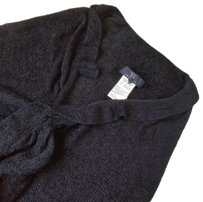 Y's Yohji Yamamoto Knit Gilet w Ruffle Black Sz 3