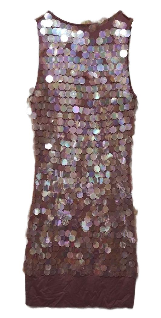 Ungaro Fever Sless Sequin Purple Dress Size 38