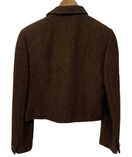 Versace V2 Brown Tweed Blazer Mini Skirt