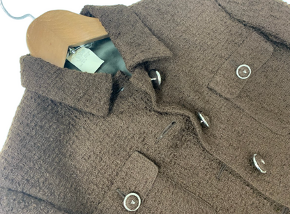 Versace V2 Brown Tweed Blazer Mini Skirt