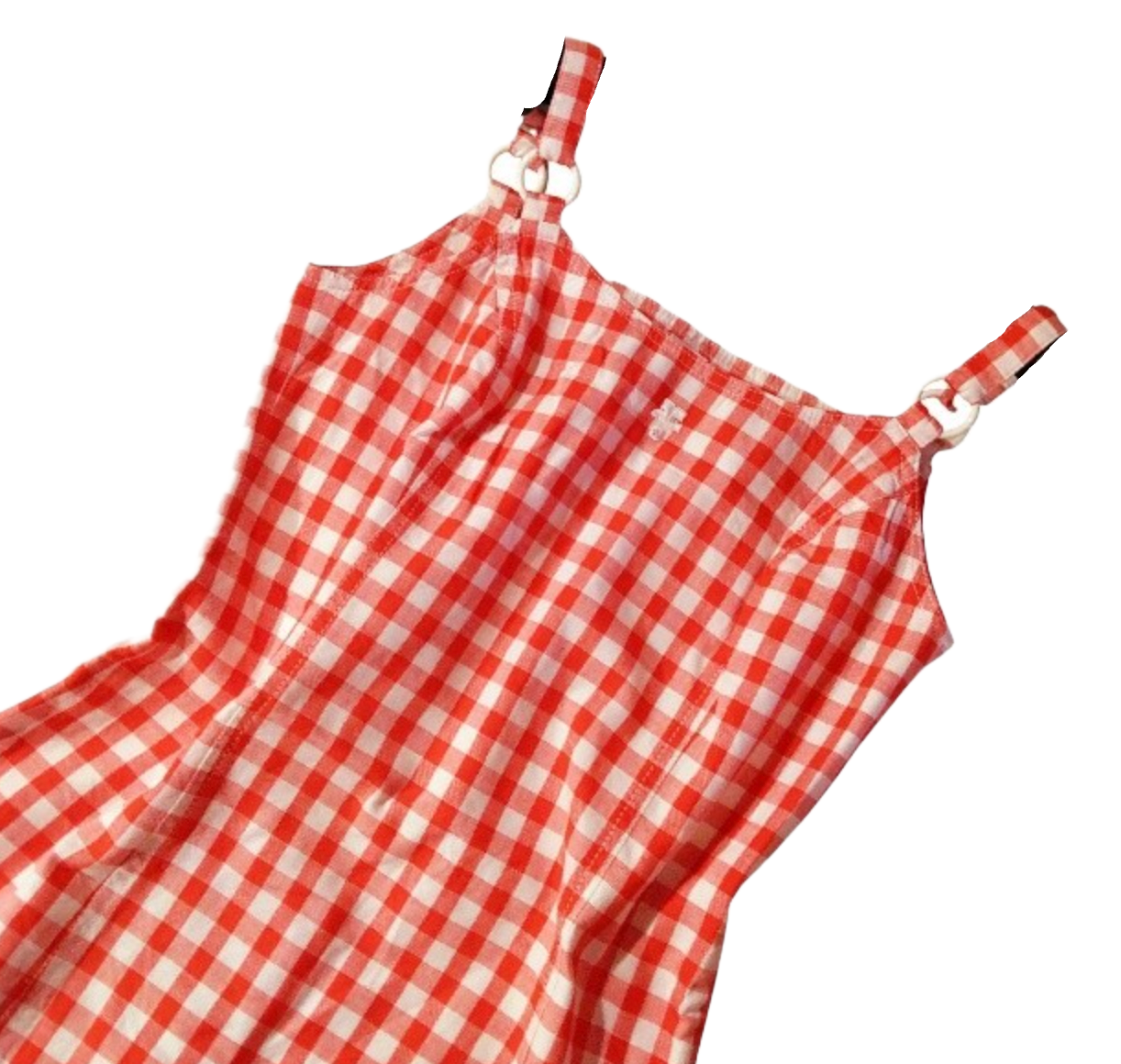 Courreges Red White Checkered O Ring Cami Mini Dress Sz 38