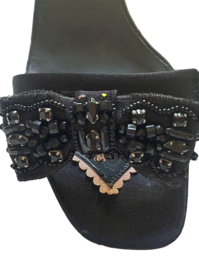 Prada Beaded Bow Sandals Sz 38.5