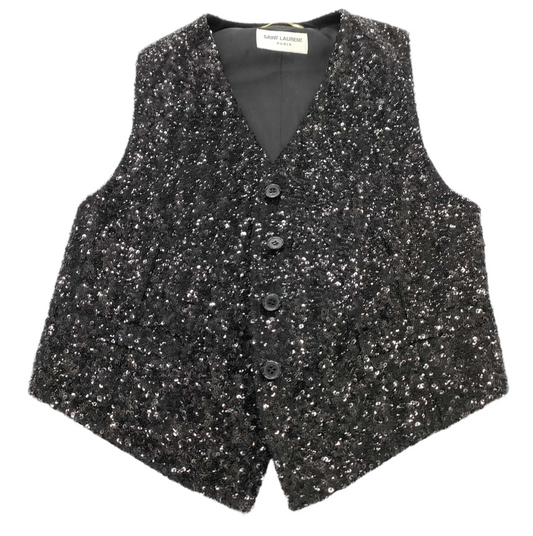 Yves Saint Laurent Sequin Black Vest XS