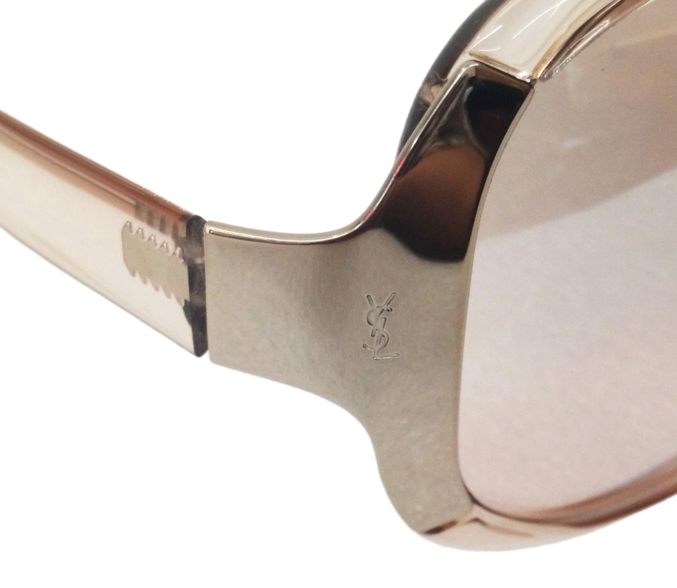 Yves Saint Laurent Brown Oversized Aviator Sunglasses w Case