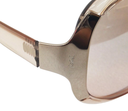 Yves Saint Laurent Brown Oversized Aviator Sunglasses w Case