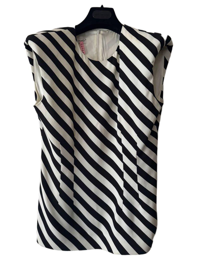 Dries Van Noten Striped Sless Strong Shoulder Top