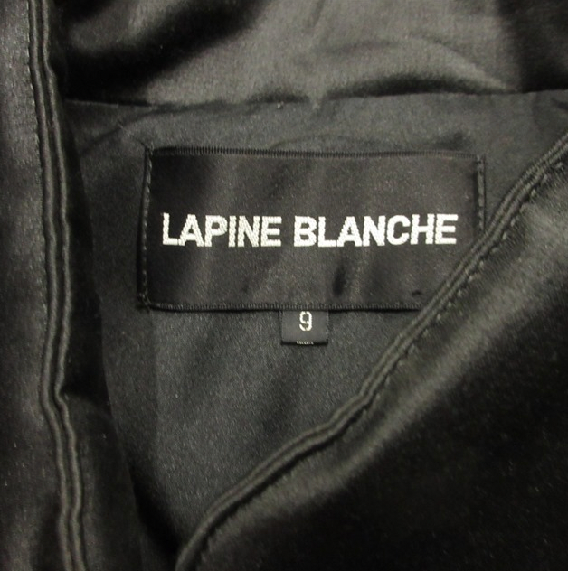 Vintage 90s Lapine Blanche Mao collar quilted coat jacket w gold buttons Sz 9