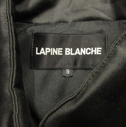 Vintage 90s Lapine Blanche Mao collar quilted coat jacket w gold buttons Sz 9