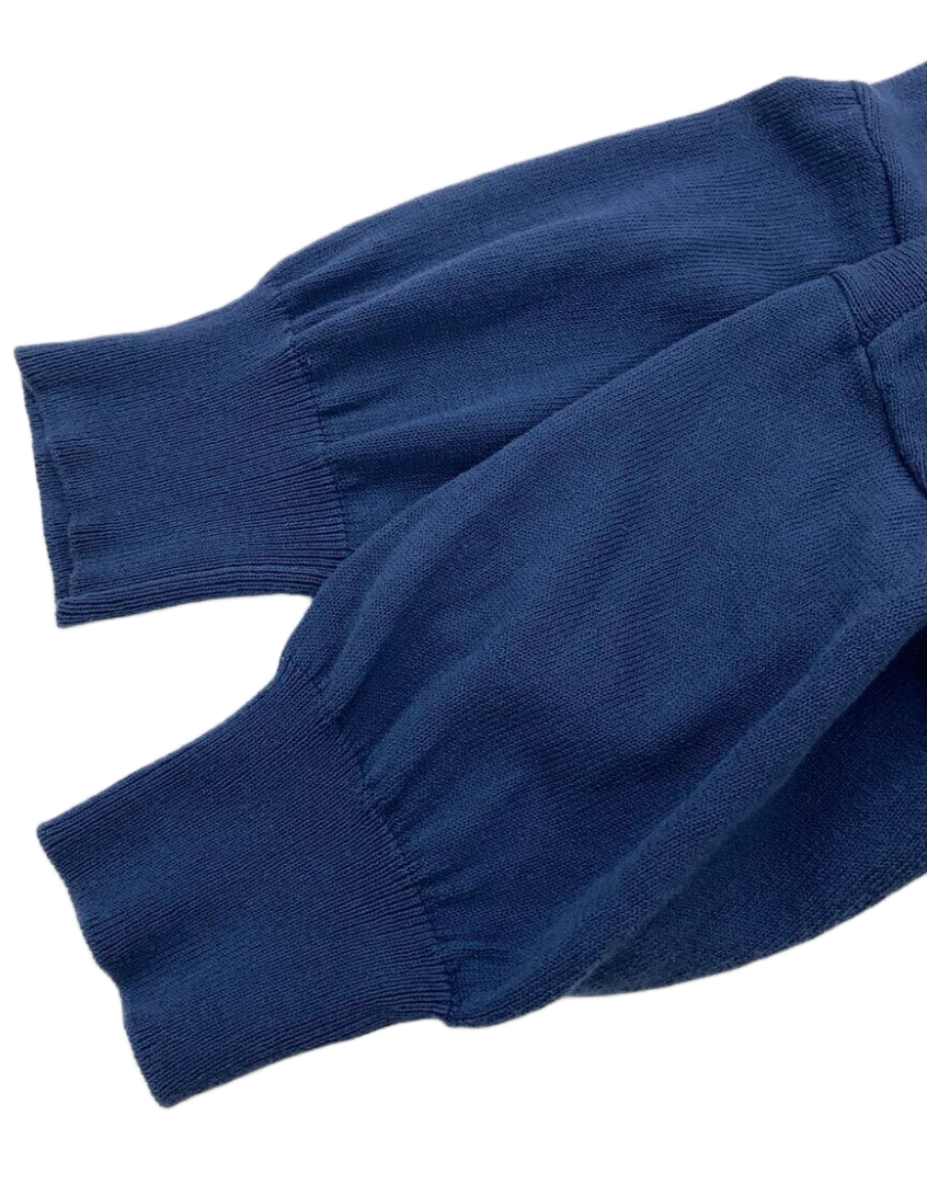 Vivienne Westwood Blue Scoop Neck SS Orbit Logo Knit Top