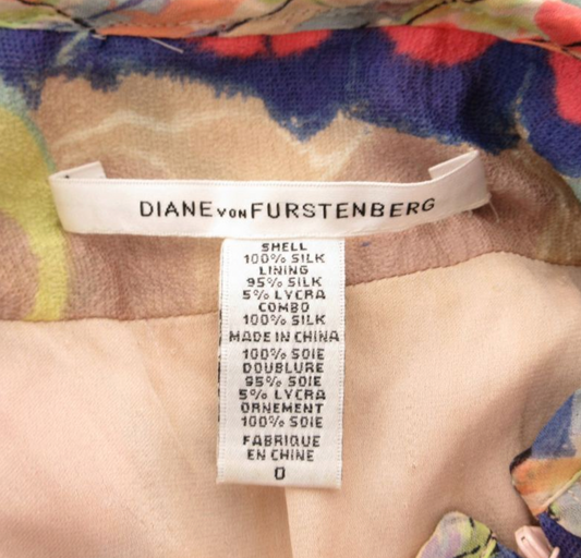 Diane von Furstenberg silk Tie Dye abstract snake ruffle mini skirt