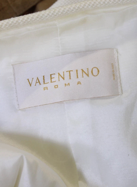 Valentino Roma Womens Hook Closure Straight Leg Cropped Jacket Set White Size 8