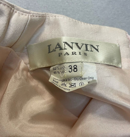 Lanvin 100% Silk SS Cowl Neck Midi Dress